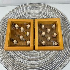 Antique Fishing Lures Flies Collection In Wood Box Fly Fishing 15 Pieces